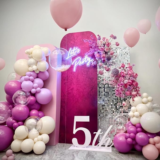 MEBAY Red Pink Purple White Balloon Arch Kit, 166Pcs Dusty Pink Balloons Garland for Girl Women Wedding Engagement Anniversary Birthday Bridal Baby Shower Party Decorations