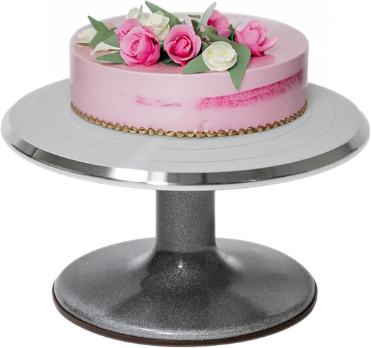 Trademark Innovations 10" Revolving Cake Decorating Turntable Stand - Professional Aluminum & Non-Slip