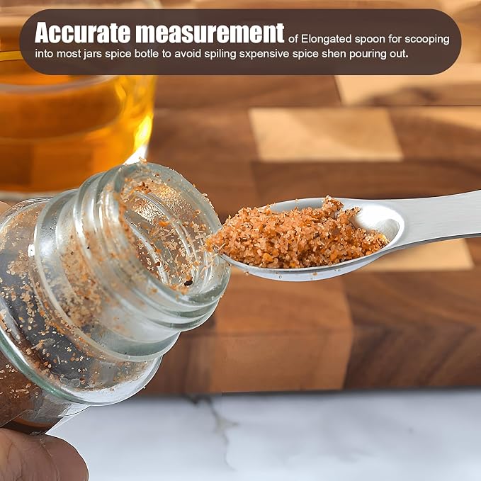 SHIKORI Magnetic Measuring Spoons Set of 8 Stainless Steel Stackable Dual Sided Nesting Teaspoons and Tablespoons for Measuring Dry and Liquid Ingredients-Multicolor