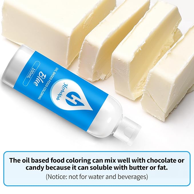 Blue Oil Based Food Coloring for Chocolate – Herbeklab 100ml Professional Concentrated Oil Food Dye for Candy Melts, Chocolate, Cake Pops, Strawberries & Baking