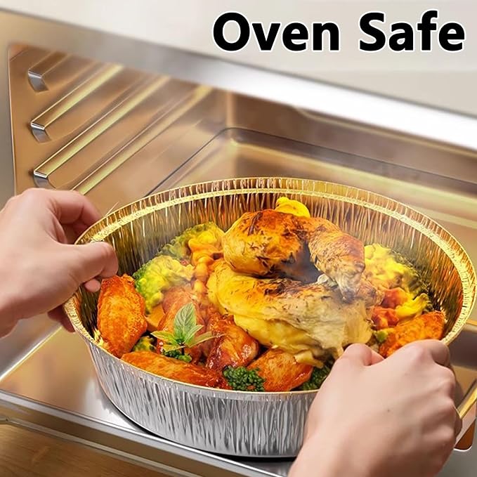 9 Inch Round Aluminum Foil Pans, Pie Tins Disposable,Heavy Duty foil Pei Pans,Baking Tin Plates for Baking, Storage, Cooking, Reheating, Roasting, Package of 20 Pack