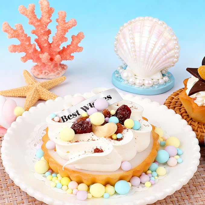 Pastel Pearl Sprinkles for Cake Decorating, 4 Sizes Sugar 130g/4.6oz, Cupcake, Ice Cream, Donuts, Macaron Toppings Supplies (2mm, 4mm, 7mm, 1cm)