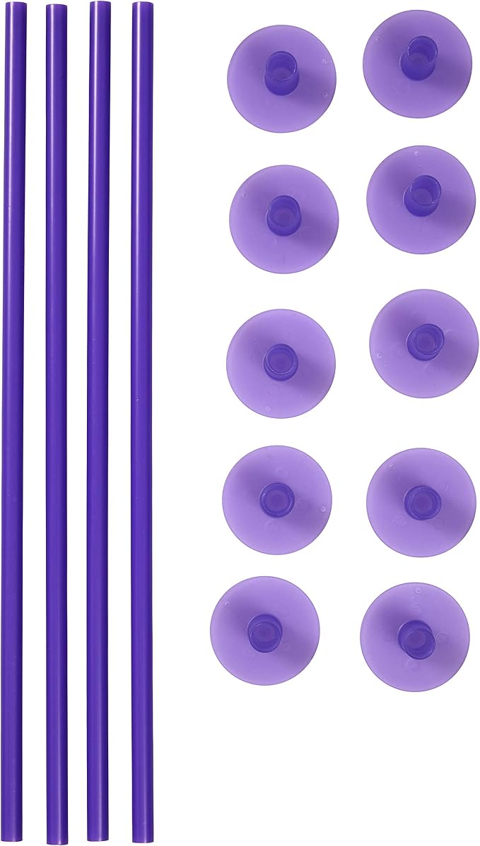 Wilton Cake Support Rods and Caps For Stacking (14-Piece), Layer Cake Stacking Kit Strong Durable Support Rods, Cake Tier Stacking Kit (Purple)