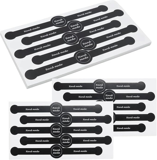 Pine & Linen 300pcs Handmade Tamper Seal Stickers,7.1"x1" Self Adhesive Tamper Evident Labels Long Strip Bakery Stickers,Secure Food Baking Seal Sticker for Food Packaging/Cake/Cookie/Gift Wrapping
