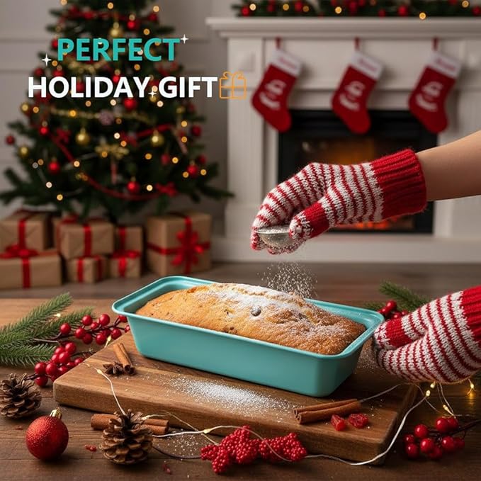3-Pack 12x4 Long Loaf Pans, Nonstick Carbon Steel Bread Baking Pan | for Sandwich Bread, Homemade Bread, Sourdough, Easy Release, PFOA Free