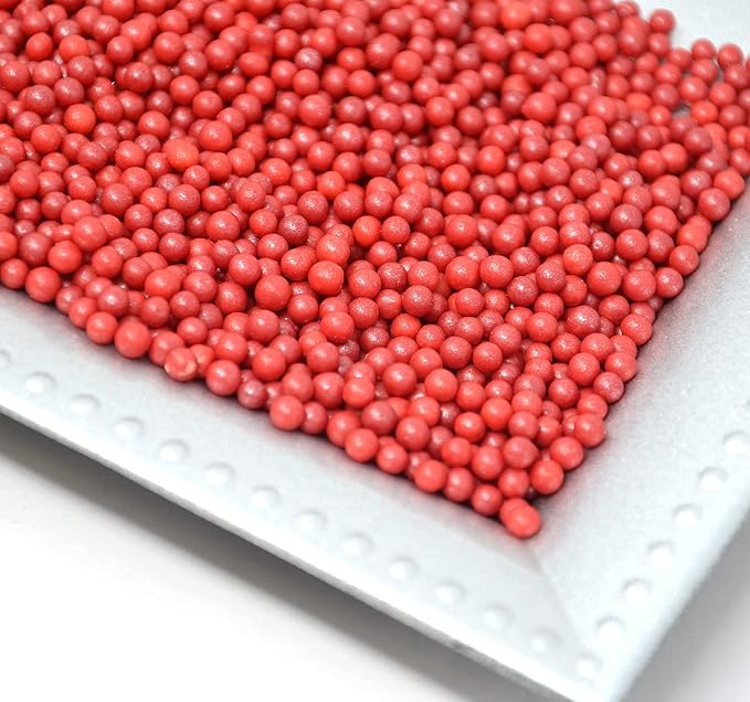 Mystic Sprinkles 4mm Sugar Pearls 4oz Bottles (Radiantly Red 4mm Sugar Pearls 4oz)