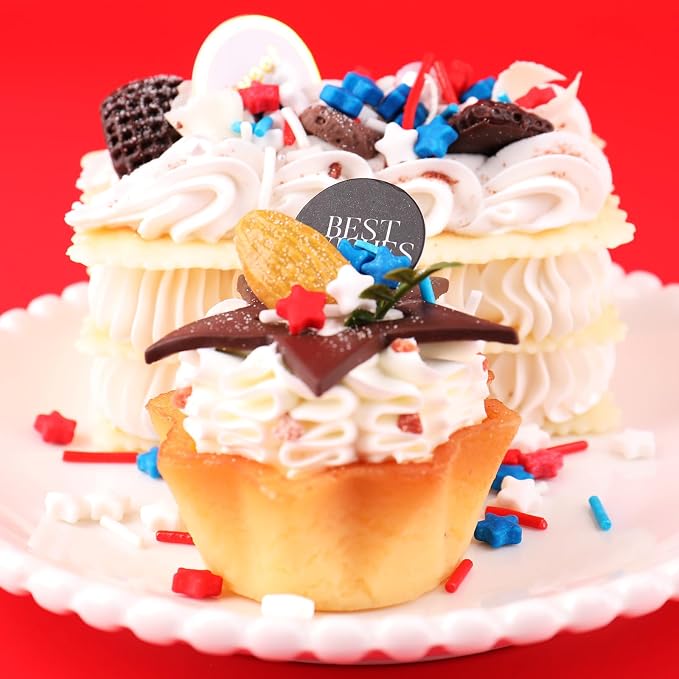 Red White and Blue Sprinkles for Cake Decorating, Patriotic Edible Sprinkle Mix, 4th of July Perfect for Cookie Cupcake Topper