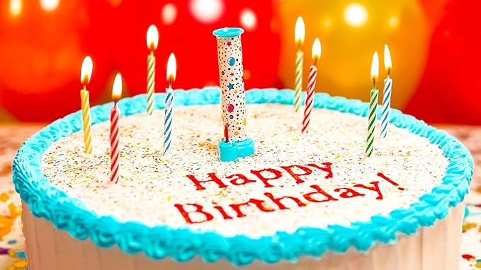 BEST PARTY EVER! Confetti Candle Cake Topper, Shower Cakes in Edible Sprinkles, Fun Way to Celebrate Birthdays, Parties and More, 2-Pack, Pink