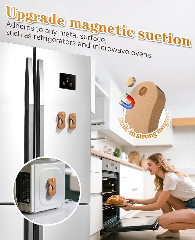Bread Lame Dough Scoring Tool with Extractable & Magnetic, Wooden Sourdough Scoring Tool with 5 Retractable Razor Blades, Professional & Multi-Purpose Bread Knife Slashing Supplies for Baking