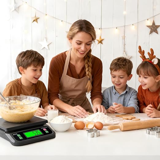 66LB 30kg Large Digital Kitchen Scale Food Scale for Baking Cooking Bread Meat Scales with Tare and Prep Counting LCD Display with Adapter, 6 Unit (Grey, 30kg)