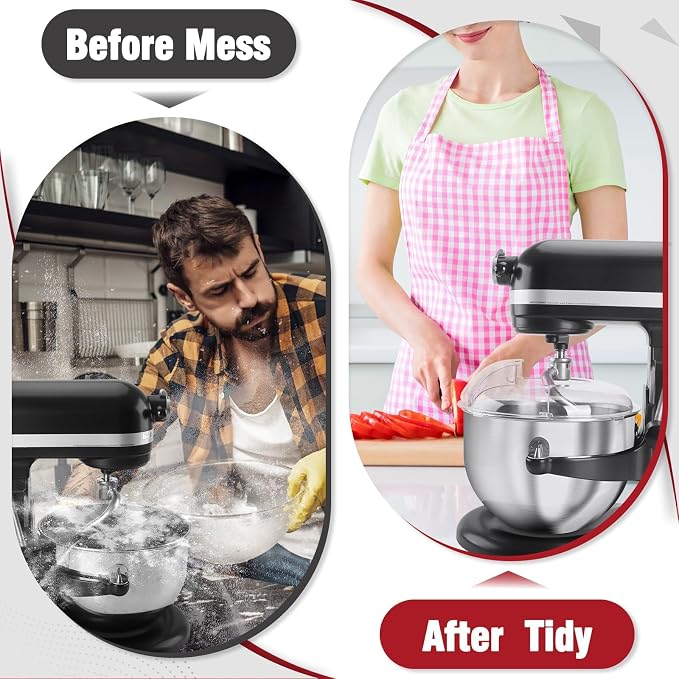 Pouring Shield for KitchenAid 6-7QT Tilt-Head Mixer,Only for Stainless Steel Bowl,Safety Secure Fit Splash Guard for Kitchen Aid Stand Mixer,Kitchen Aid Accessories and Attachments
