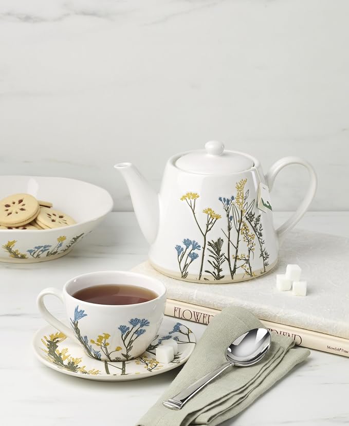 Lenox 898386 Wildflowers Tea Cup & Saucer, Set Of 4