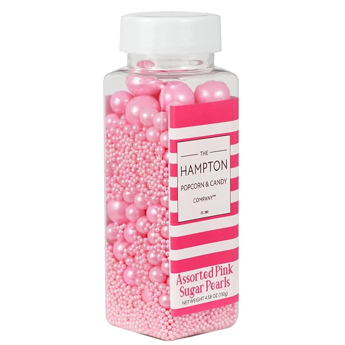 Pink Pearl Sugar Sprinkles 4.58 oz, Pink Sprinkles For Cake Decorating, Pink Sprinkles Edible, Pink Sprinkles For Cupcakes