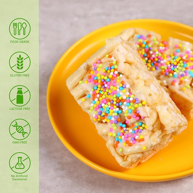 Easter Sprinkles for Cake Decorating Edible Rainbow Nonpareils Yellow Green Blue Pastel Sprinkles Mix 7 ounce for Cookies Chocolate Ice Cream Cupcake Topper