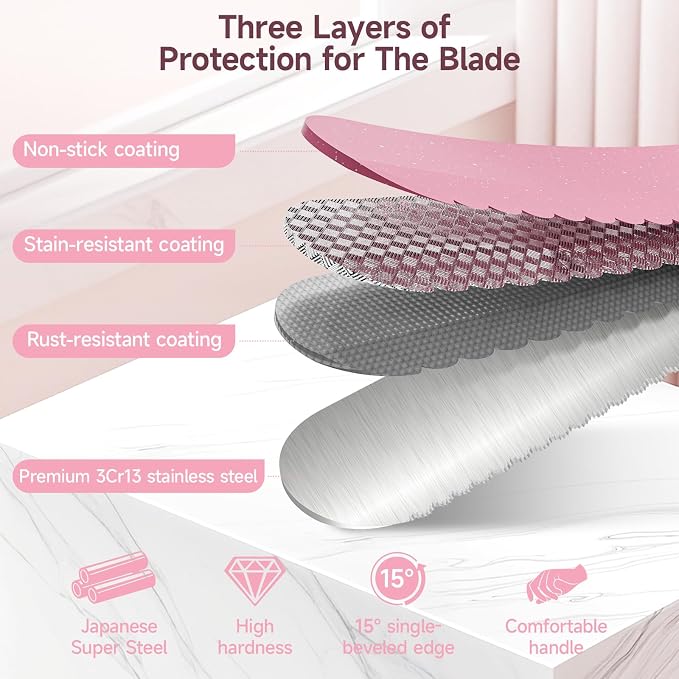 CoquusAid Upgrade Bread Knife for Homemade Bread, World‘s 1st Double Serrated Knife for Crusty Sourdough, 11.6 Inch Stainless Steel Bread Slicer, Professional Sourdough Cutter, Ideal for Gift, Pink