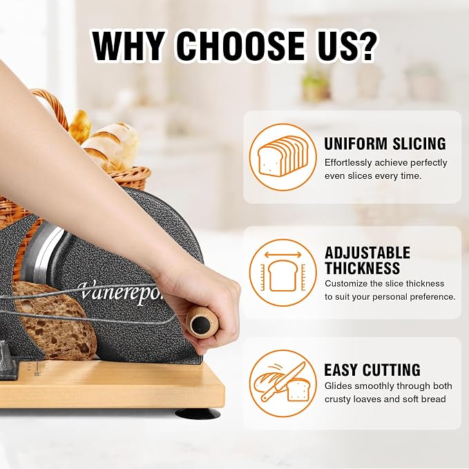 Upgrade Manual Bread Slicer for Homemade Sourdough Bread Versatile Hand Crank Bread Slicer for Sourdough Crusty Bread Etc Stainless Steel Slicers Adjustable Width for Homemade & Commercial Use