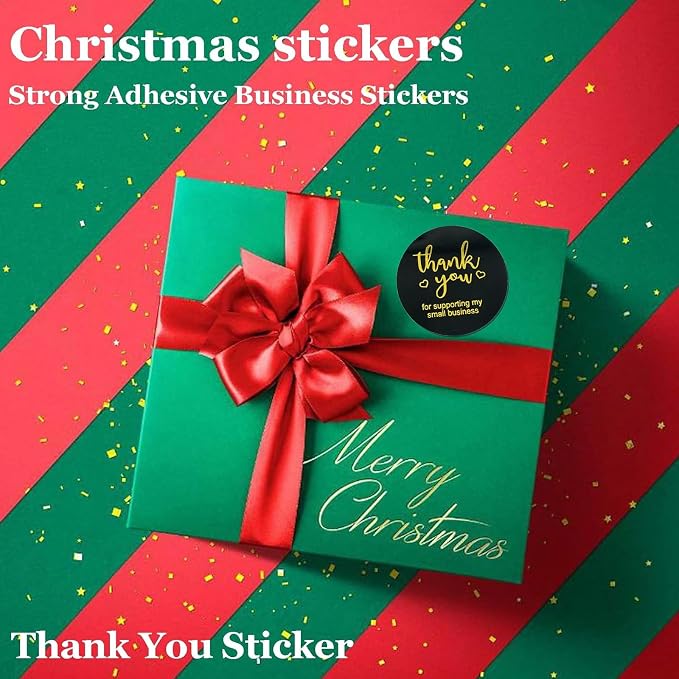 Thank You Stickers Rolls 1.5 Inch - 1000 Pcs Personalized Thank You for Supporting My Small Business Stickers Labels for Baking Envelope Seals Custom Sticker Tags for Wedding Birthday Party Gift Wrap
