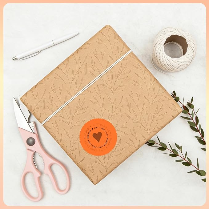 500 Labels/Roll 2.25" Orange Round Thermal Labels, Waterproof Circle Blank Thermal Sticker Compatible with Direct Thermal Label Printers for DIY Logo Designs, Thank You, Small Business