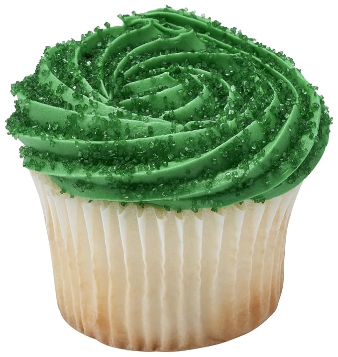 Sentovac Green Sanding Sugar for Baking Edible Sparkling Coarse Sugar Crystals Sprinkles for Baking Topping Cake Cookie Cupcake Topper Ice Cream Decoration Supplies 3.2 OZ
