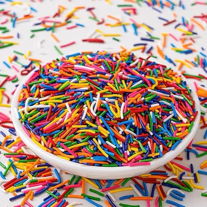 Rainbow Jimmies Sprinkles,Cake Dessert Sprinkles,Cookie Sprinkles,Sugar Pearl, Edible Candy Pearls Sprinkles -Easter Sprinkles- Color Sprinkles - Holiday Cake Sprinkles - Gluten-Free Sprinkles for Baking - Cupcake and Cake Topper for Cake Cupcake Decor...