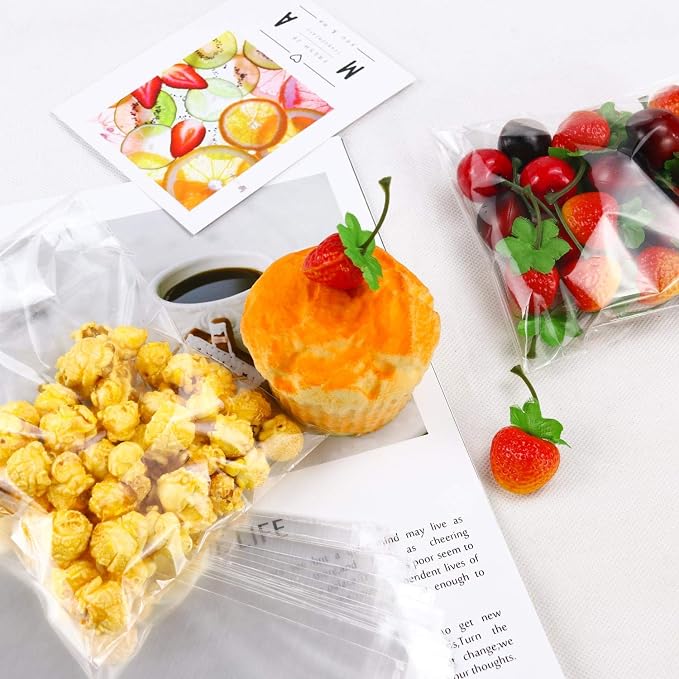 NEOACT 300 PCS 5"x7" Clear Resealable Cellophane Bags Good for Bakery, Candle, Soap, Cookie Poly Bags. (Pack of 2)