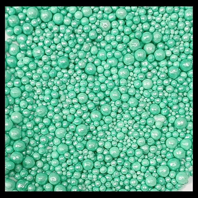 Confect Love Disco Balls Thistle Green Decorative Candy Pearls, Cake Decorating Sprinkles | Vegan, Gluten-Free, Soy-Free, Dairy-Free, Palm Oil-Free – 4.2 Oz
