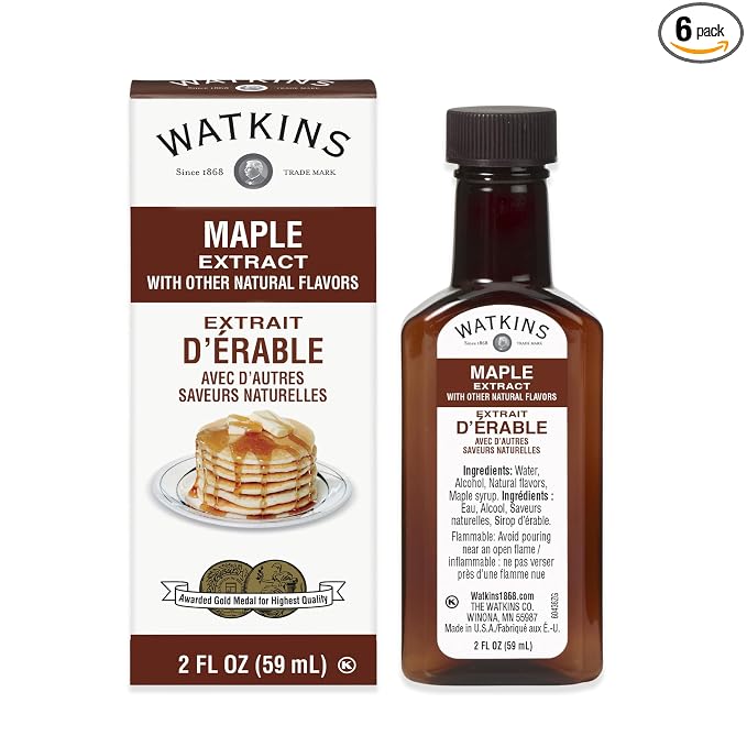Watkins Maple Extract with Other Natural Flavors, 2 oz. Bottles, Pack of 6 (Packaging May Vary)