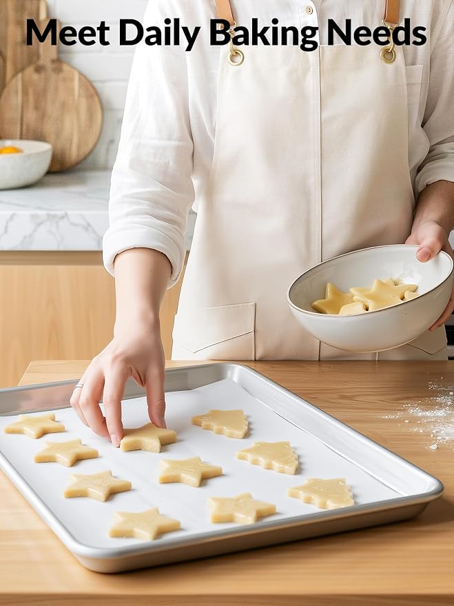 SMARTAKE 400PCS Parchment Paper Sheets, 12 x 16 IN Pre-Cut Baking Parchment, Non-Stick Kitchens Cookie Baking Paper, for Oven Grilling Air Fryer Steaming Bread Cake Cookie Meat Pizza (White)