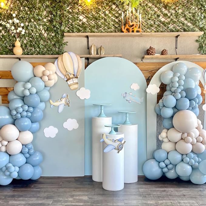 120pcs Light Blue Balloon Arch Kit, 18 12 10 5 inch Pastel Baby Blue Latex Balloons Different Sizes Balloon Garland for Graduation Baby Shower Gender Reveal Birthday Party Decorations