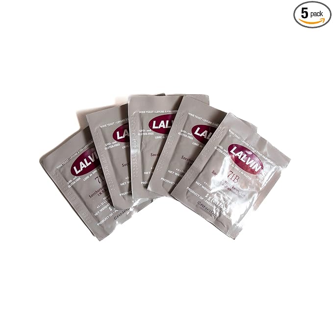 Craft A Brew - Lalvin 71B Wine Yeast - Dry Wine Yeast - For Fruity Wines & Ciders - Ingredients for Home Fermenting - Wine Making Supplies - [5 pack]