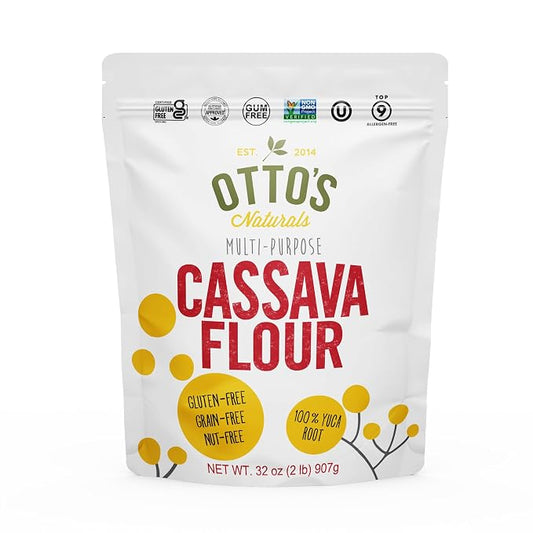 Otto's Naturals Multi-Purpose Cassava Flour, Non-GMO, Gluten-Free, Grain, Nut and Gum-Free, 1-to-1 Wheat Flour Alternative, Paleo, AIP, 2 lb