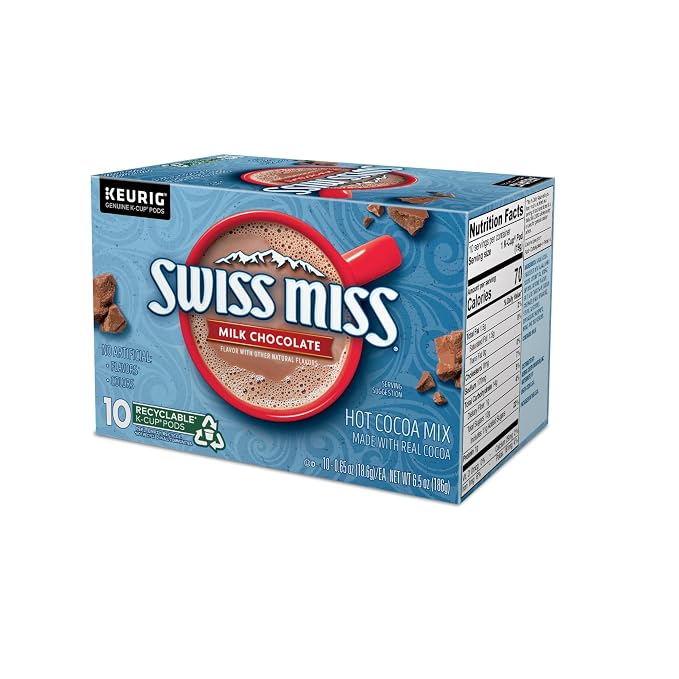 Swiss Miss Milk Chocolate Hot Cocoa, Keurig Single-Serve K-Cup Pods, 60 Count (6 Packs of 10)