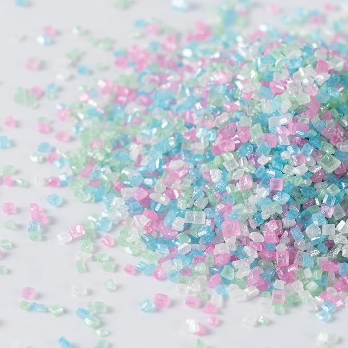 Mermaid Sanding Sugar 4.2 ounces Edible Pastel Sprinkle Pink Blue Purple Green Sparkling Sugar Mix, Perfect for Cake Decorations, Baking, Ice Cream, Cookies, Cupcake Topper