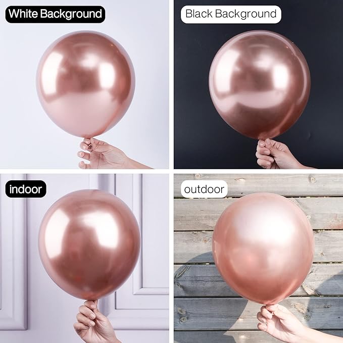 PartyWoo Rose Gold Balloons 100pcs Different Sizes of 18 12 10 5 Inch Gold Balloon Arch Kit Garland for Birthday Graduation Bachelorette Bridal Shower Wedding Party Decorations Rose Gold-G107