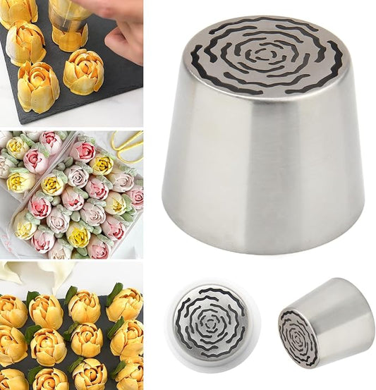 Extra Large Russian Piping Tips for Marshmallows Stainless Steel Flower Frosting Nozzles many styles Cake Decorating Baking tool for Buttercream, Cupcakes Cookies(SL84)
