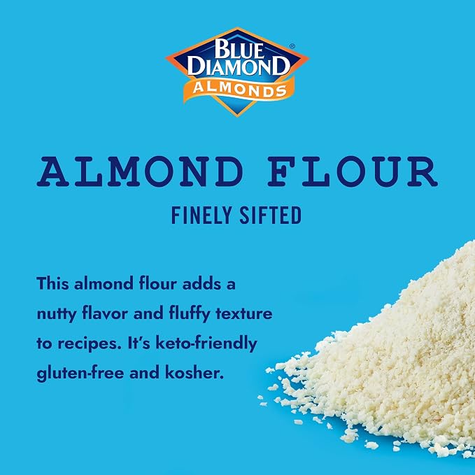 Blue Diamond Almonds Almond Flour, Gluten Free, Blanched, Finely Sifted, 48 oz (Pack of 2)