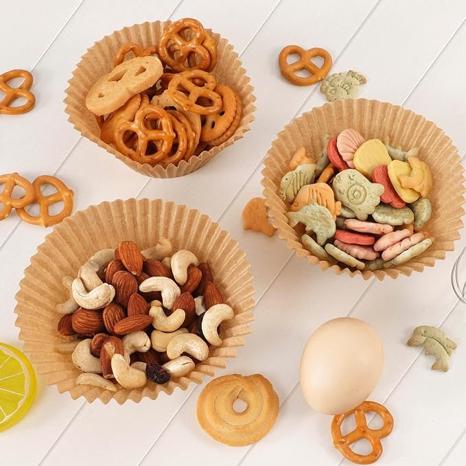 100-Pack Premium Neutral Paper Muffin Liners | Unbleached, Grease-Resistant, Cupcake Baking