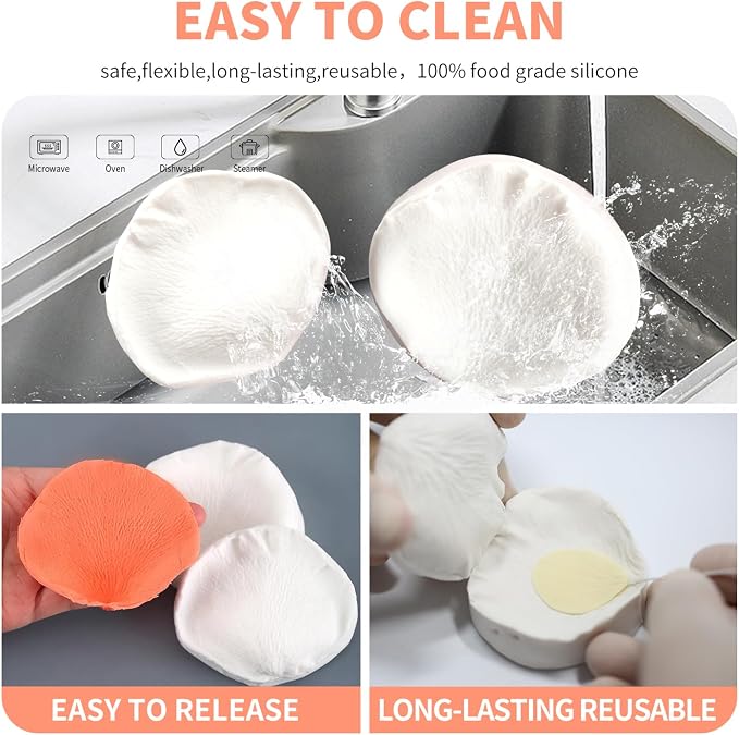 KALAIEN 3D Rose Petals Shape Silicone Fondant Mold Chocolate Molds Candy Molds Veining Petal Sugar Flower Making Tool
