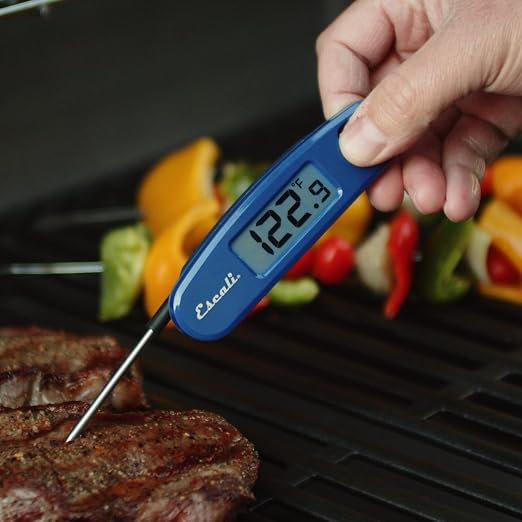 Escali Compact Portable Meat Candy Folding Digital Thermometer, Backlit Display Easy to Storage with Magnet, Black