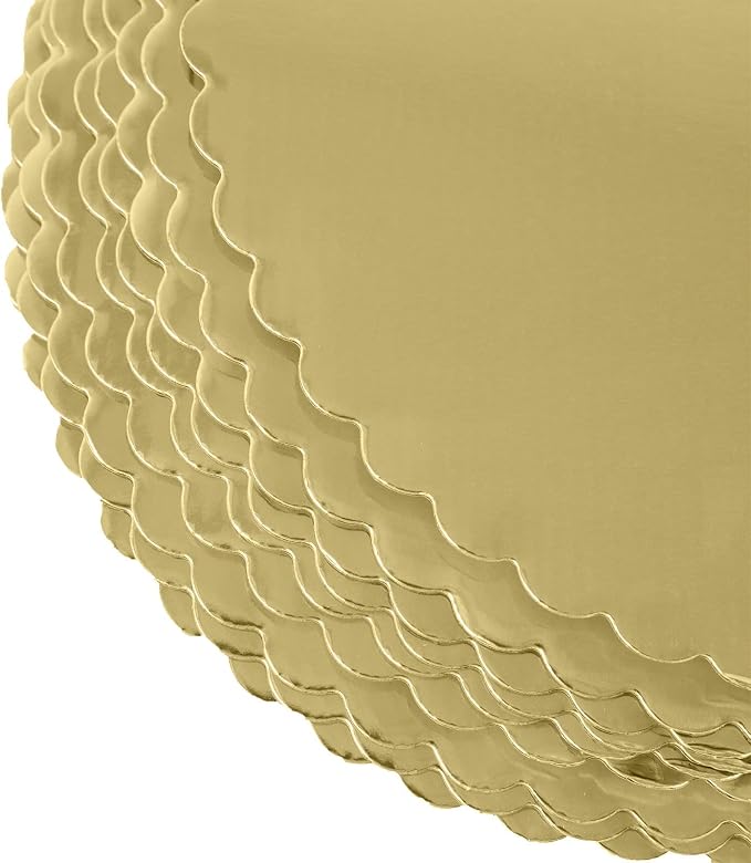[15pcs] 12" Gold Cakeboard Round,Disposable Cake Circle Base Boards Cake Plate Round Coated Circle Cakeboard Base 12inch,Pack of 15
