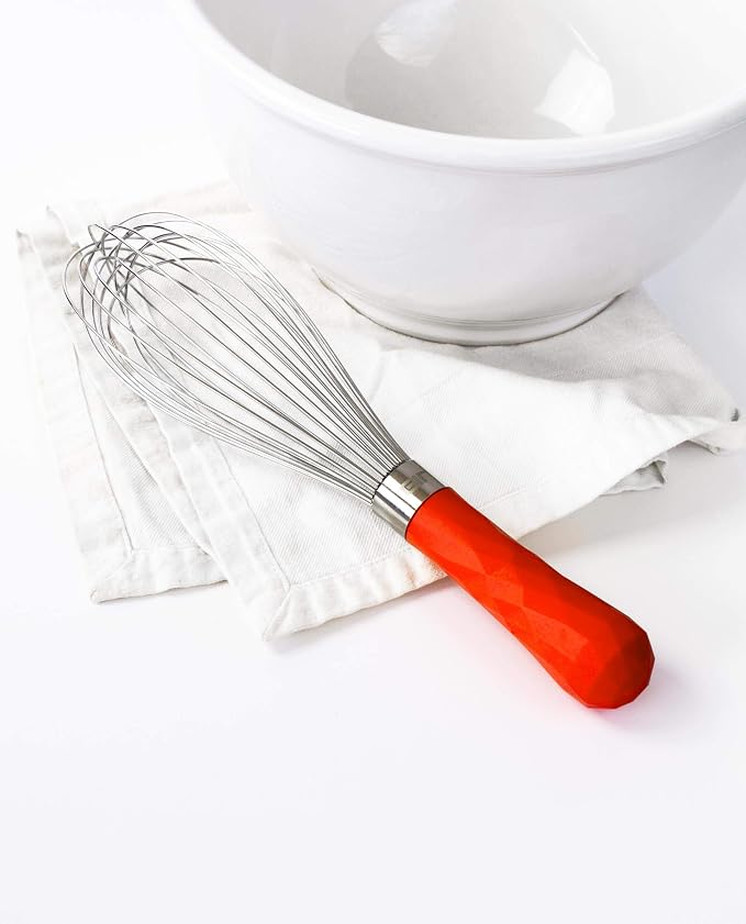 GIR: Get It Right Stainless Steel Whisk, 12 Wire Balloon Whisk for Mixing, Stirring, Beating & Blending – Durable Whisker Tool, 11IN - Red