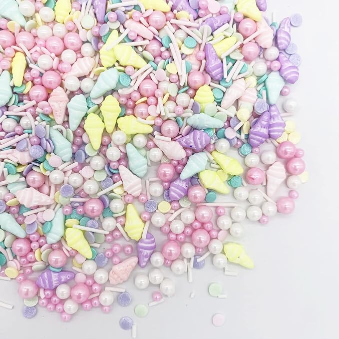 Edible Summer Pink Sprinkles Ice Cream Sprinkles Candy Baking Edible Cake Decorations Cupcake Toppers 120g/ 4.2oz