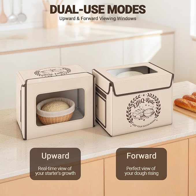 Foldable Bread Proofing Box, Precise Temperature Control Dough Proofer with 99H Timer, 36L Large Capacity Fermentation Chamber for Perfect Sourdough, Yogurt & Pizza, Space-Saving Storage