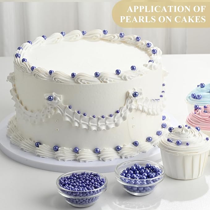 Homankit Edible Purple Pearl Sprinkles for Baking, 4 Sizes Mix Sugar Pearls Cake Decorations for Cupcake Toppers Cookie Decorating Birthday Party Wedding Mardi Gras Christmas Supplies