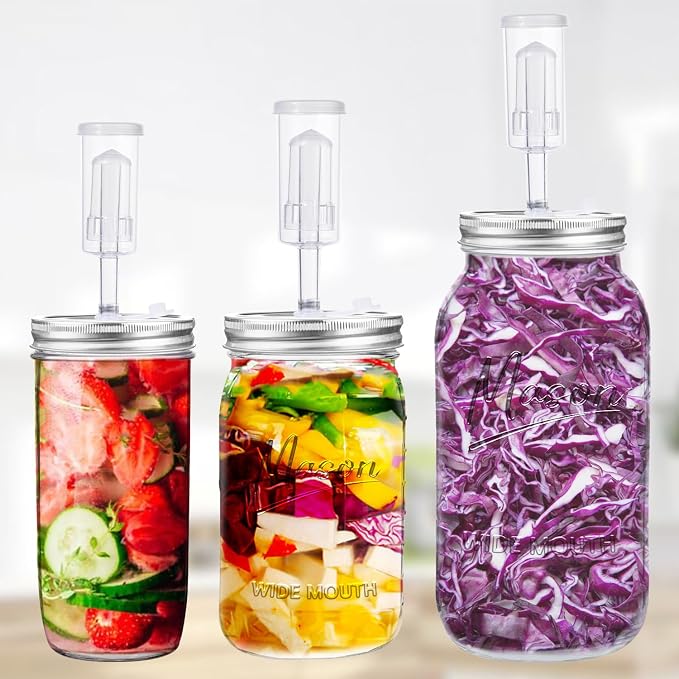 32 oz Fermentation Jar,2 Pack Fermentation kit with Fermenting Weights and Airlocks,Pickle Jar for Fermenting,Pickling,Canning,Mead Making