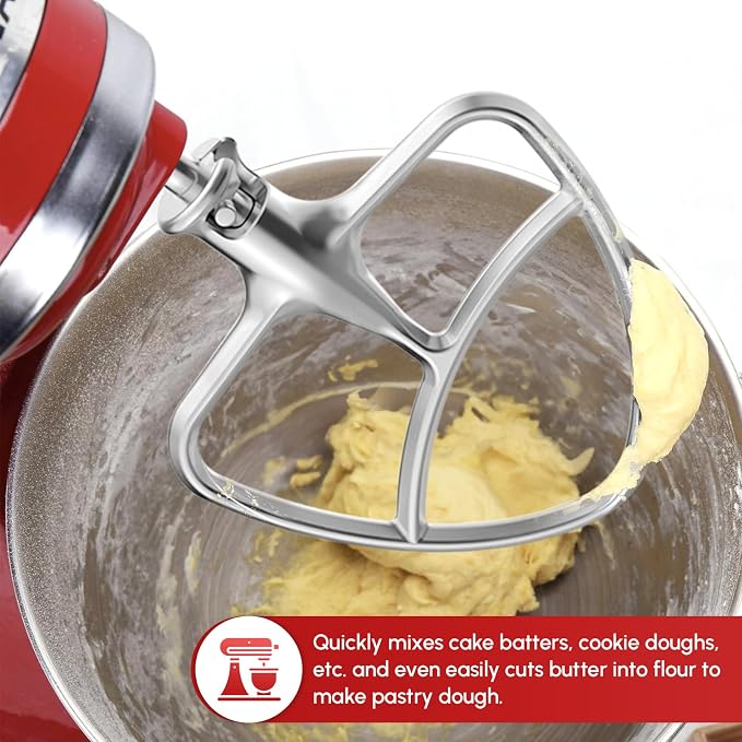 Stainless Steel Paddle Attachment for Kitchenaid Stand Mixer, Fits 4.5-5 quart Tilt Stand Mixer Bowls, Stainless Steel Kitchen Aid Attachments by FGREEBLE