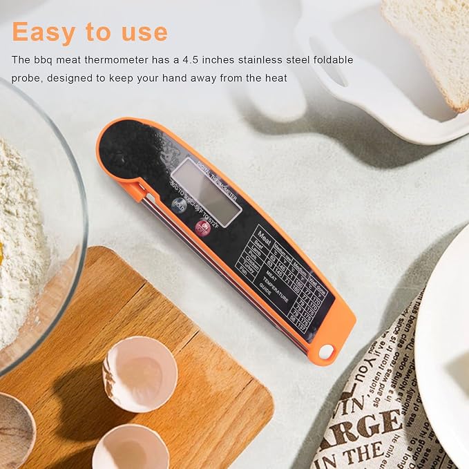 Digital Instant Read Meat Thermometer with Highly Accurate Temperature Probe, Electric for Kitchen Food Grilling Grill BBQ Smoker Liquids Fryer Hot Oil Frying
