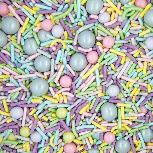 Easter Sprinkles for Cake, Cookie, Cupcake Decorating, and Baking - Fancy Edible Cake Sprinkles and Toppings in Pastel Pink, Purple, Blue, Green, Yellow, Silver Jimmies with Sugar Pearl Sprinkles
