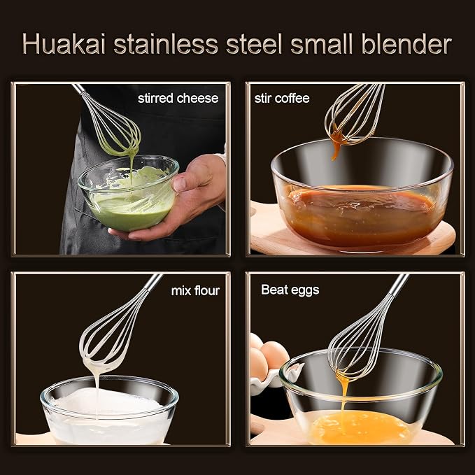 Stainless Steel Small Whisk, 10-Inch | For Cooking, Cheese, Coffee, Flour, Eggs。which works great for cups and small containers
