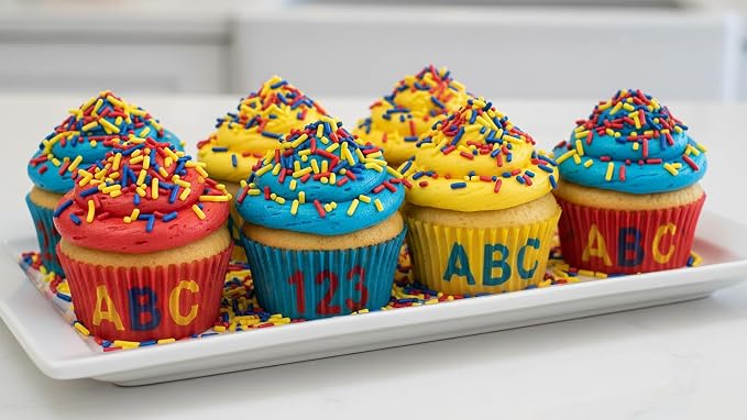 NCS Red, Yellow & Dark Blue Jimmies Edible Sprinkles – Cupcake, Cake & Cookie Decorations, 7 oz